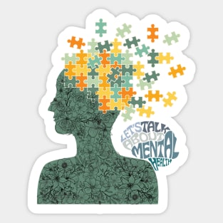 Mental Health Matters Let's Talk About Mental Health Colourful Puzzles Sticker